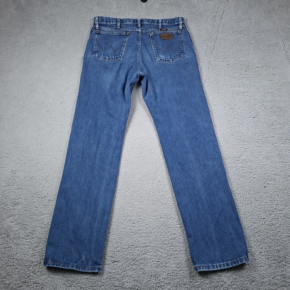 Wrangler 47MWZ Premium Performance Jeans Men 36x34 Blue Regular Fit Cowboy Denim